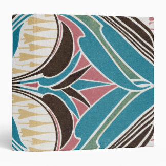 funky art nouveau abstract colorful pattern swirl 3 ring binder