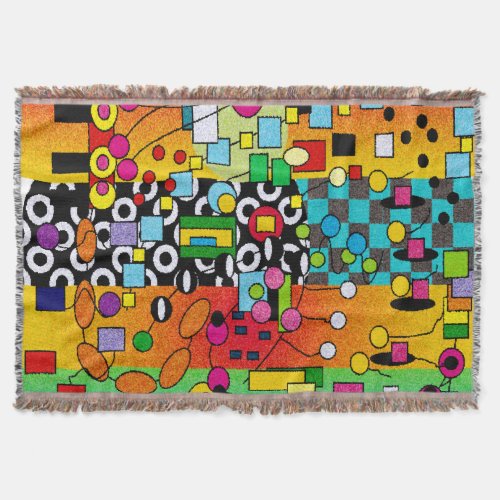 Funky Artsy Abstract Woven Blanket