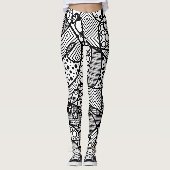 black and white patterned leggings