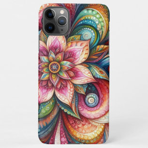Funky Artsy Colorful Paisley Floral Art Pattern iPhone 11Pro Max Case