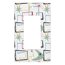 Funky Atomic Boomerang Squares Stars Mid Century Light Switch Cover