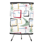 Funky Atomic Starburst Boomerang Squares Mid Mod Tripod Lamp (Front)