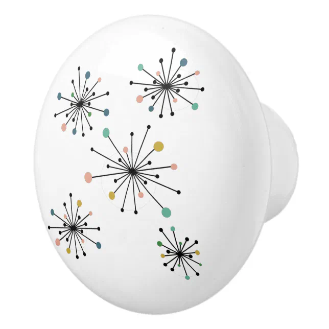 Funky Atomic Starburst Midcentury Modern Ceramic Knob Zazzle