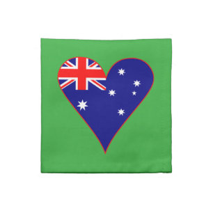 Funky Australia Heart Flag Green Background Napkin