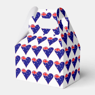 Funky Australia Heart Flag Red Border Favor Boxes
