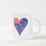 Funky Australia Heart Flag Red Border Frosted Glass Coffee Mug