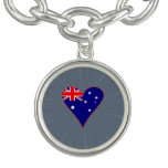 Funky Australia Heart Flag Red Border Grey Backgro Bracelet