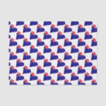 Funky Australia Heart Flag Red Border Tiled Tissue Paper