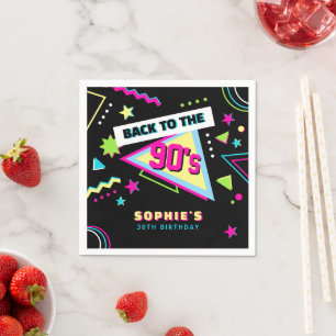 Funky Back To The 90's Retro 30th Birthday Party Napkins