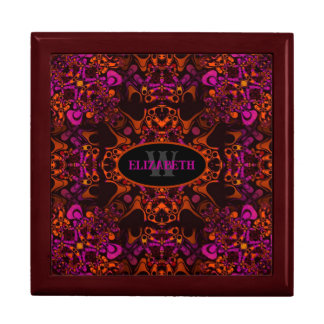 Funky Batik Fusion Orange Pink Design Gift Box