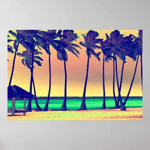 funky beach poster Print | Zazzle