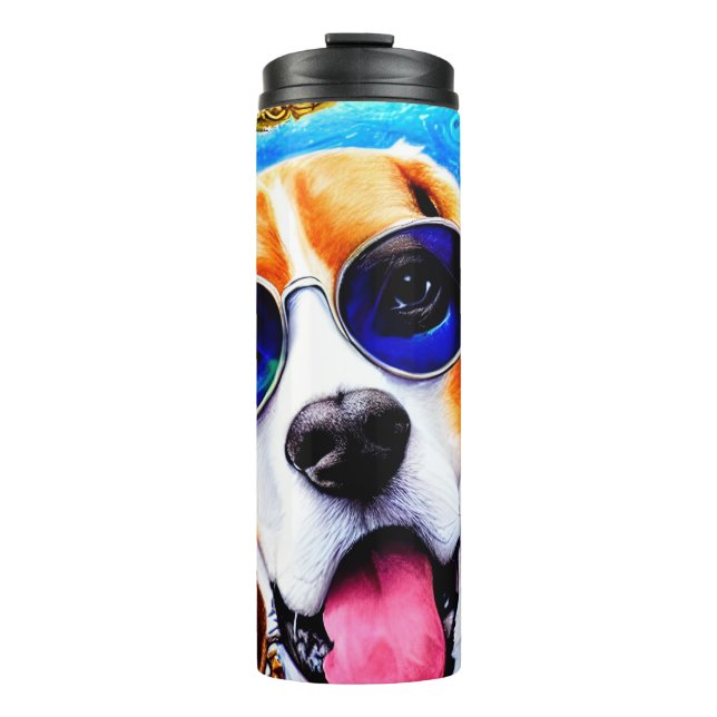 Funky Beagle Dog Thermal Tumbler (Front)