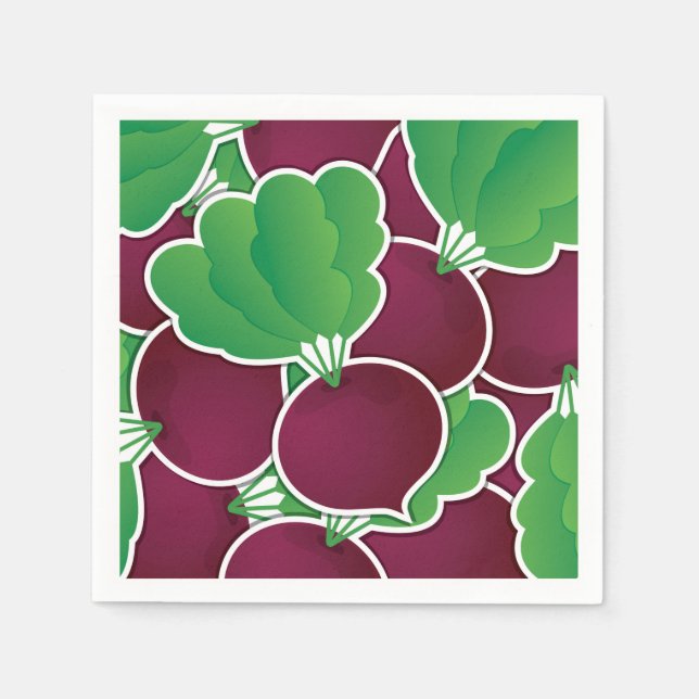 Funky beet paper napkins (Front)
