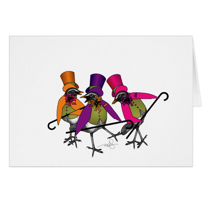 Funky Bird Boogie Cards (Front Horizontal)
