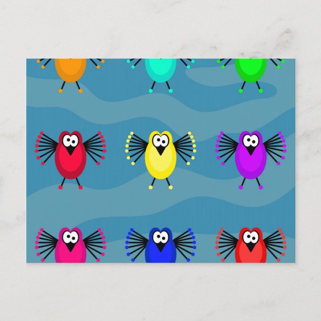 Funky Birds Postcard (Front)