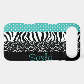 Funky Black and Blue Patterns Personalized Case-Mate iPhone Case (Back (Horizontal))