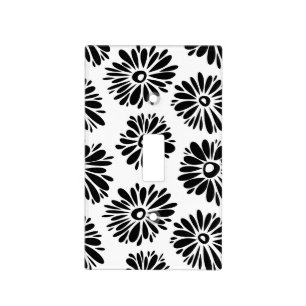 Funky Black and white floral Light Switch Cover