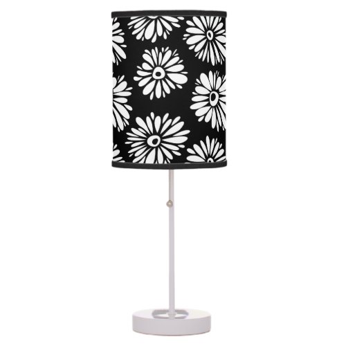 Funky Black and white flowers Table Lamp