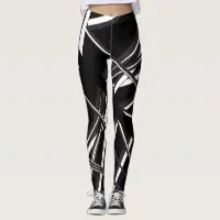 Funky, Artsy, Black & White Pattern Abstract 4 Leggings