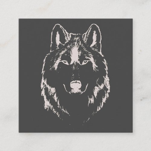 Funky Black And White Wolf Face Head Sketch Enclosure Card