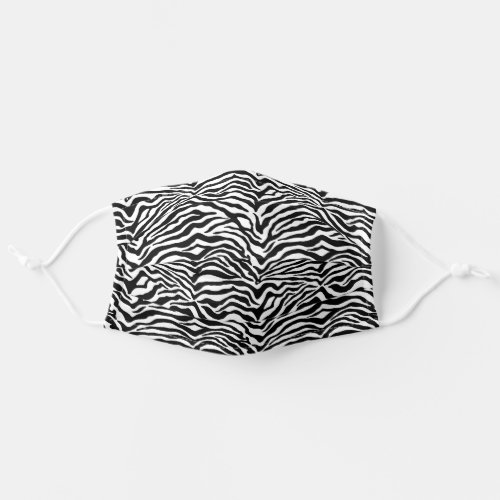 Funky Black And White Zebra Animal Stripes Pattern Adult Cloth Face Mask
