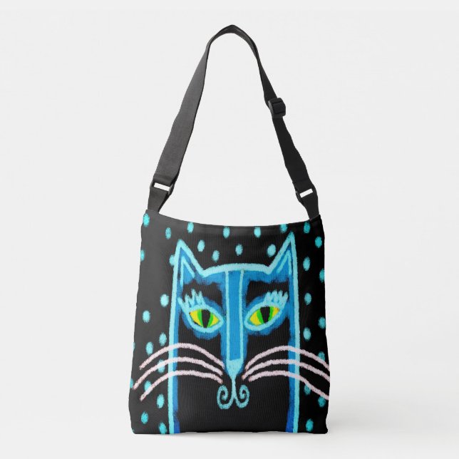 Funky Black Cat Tote Bag (Front)