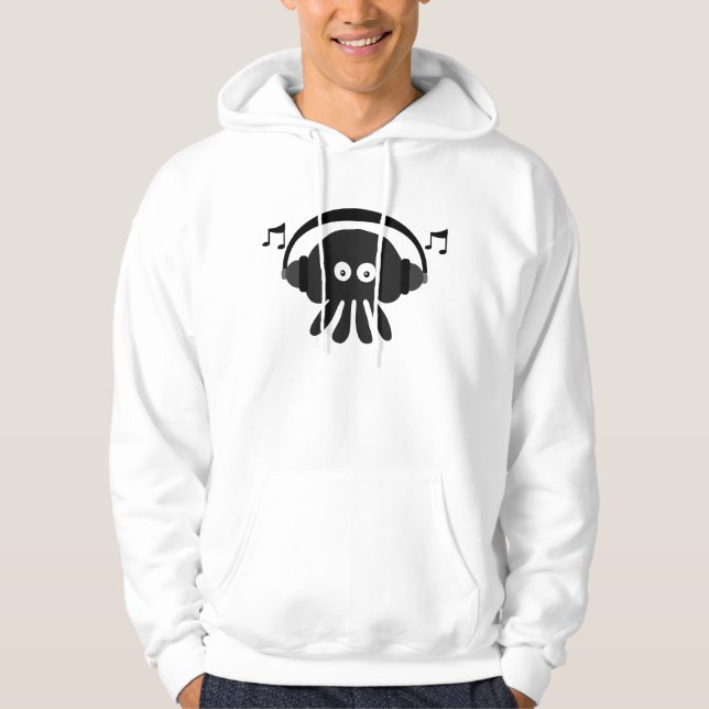 Funky Black Dee Jay Jellyfish Customizable Hoodie (Front)