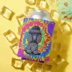 Funky Black Poodle Can Cooler
