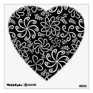 Black and White Flowers Wall Decals