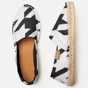 Funky Black White Houndstooth Shoes Espadrilles