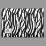 Funky Black / White Monogram Zebra Fabric Placemat