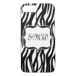 Funky Black/White Zebra Monogram iPhone 8/7 Case