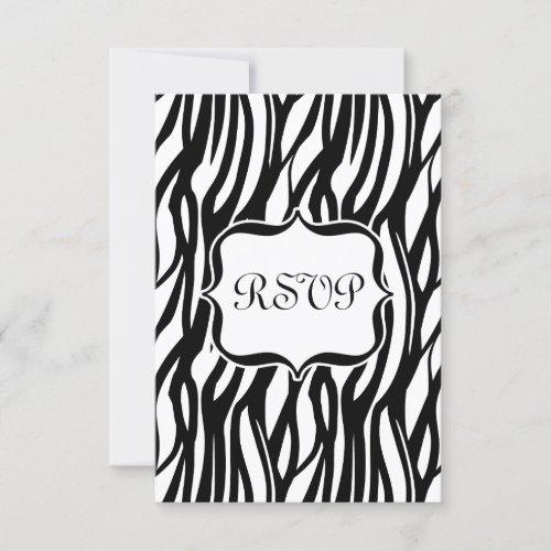 Funky Black/White Zebra Monogram Custom Invites