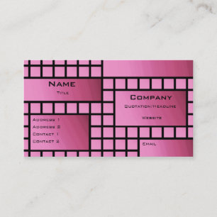 Funky Blocks Business Card, Deep Pink Business Card