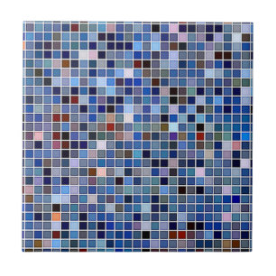 Funky Blue 'Bathroom Tiles' Pattern Ceramic Tile