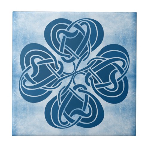 Funky Blue Celtic Knot Ceramic Tile