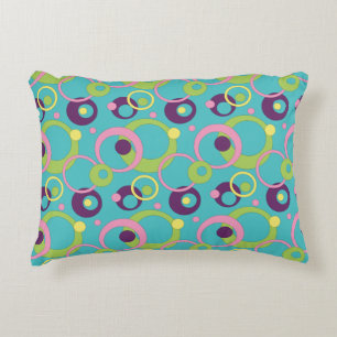 Funky Blue Circles Accent Pillow