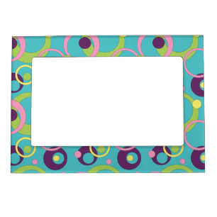 Funky Blue Circles Magnetic Frame