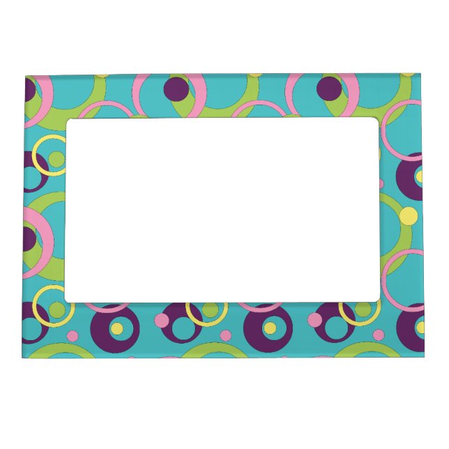 Funky Blue Circles Magnetic Frame (Front)