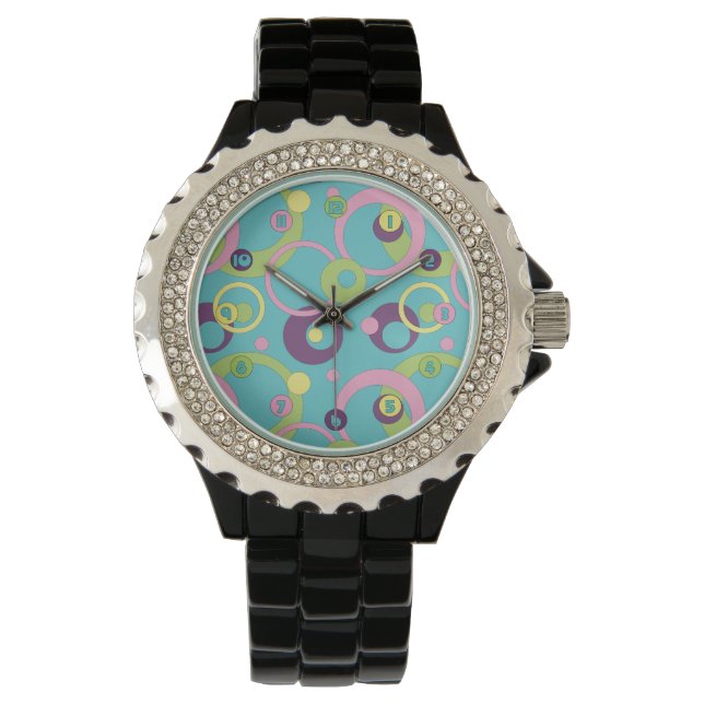 Funky Blue Circles Watch (Front)