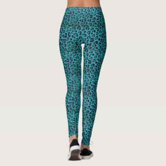 Funky Blue Leopard Print Leggings