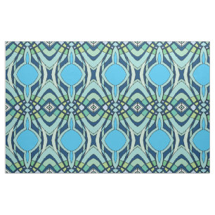 Funky Blue Pattern Fabric