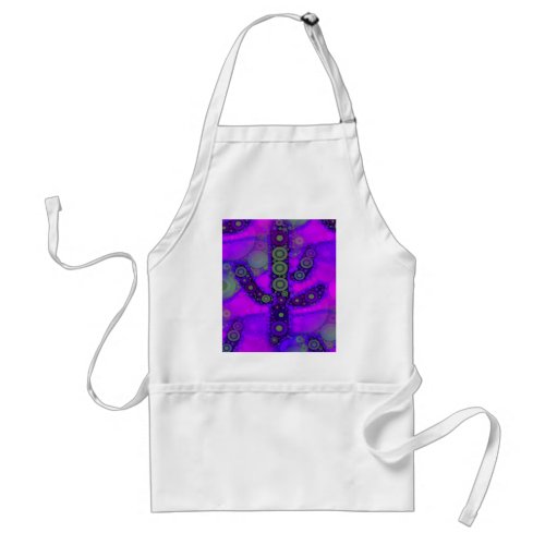 Funky Blue Purple Saguaro Cactus Mosaic Adult Apron