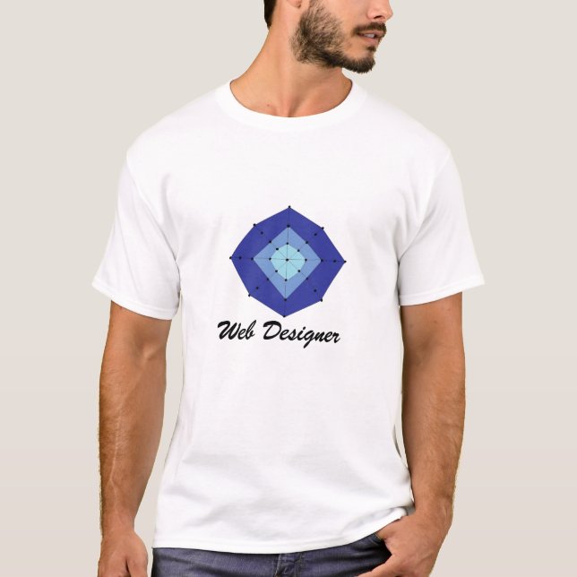 Funky Blue Web Designer T-Shirt (Front)