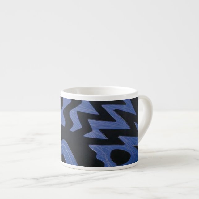 Funky Blue Zigzag Specialty Mug (Front Right)