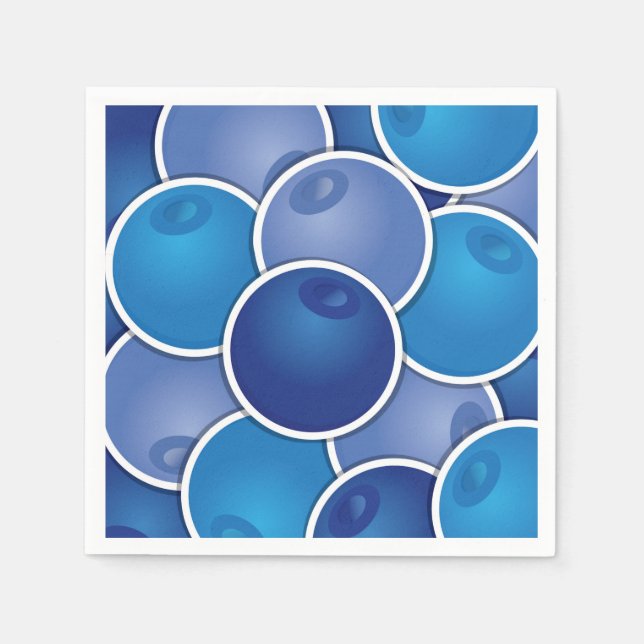 Funky blueberry paper napkins (Front)