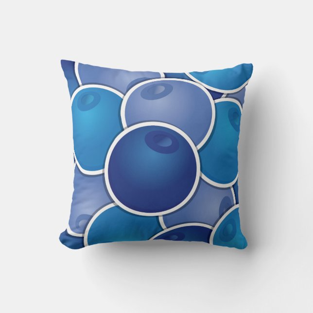 Funky blueberry throw pillow (Front)