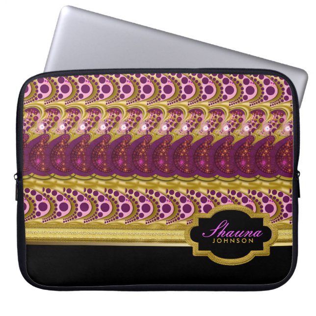 Funky Bohemian Pattern Notebook Laptop Sleeve (Front)