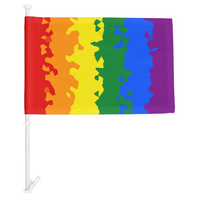 Funky Boho Abstract Gay Rainbow Mosaic Pride Flag (Front)