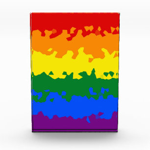 Funky Boho Abstract Gay Rainbow Mosaic Pride Flag Acrylic Award